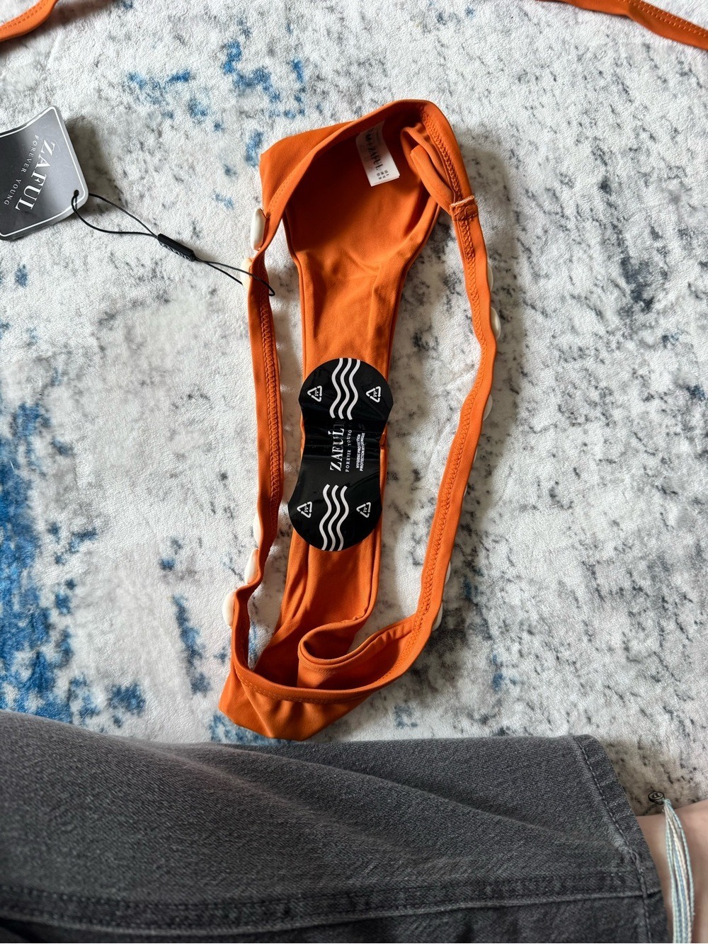 Zaful Burnt Orange Shell-Trim Tie Bikini - Picture 4 of 8